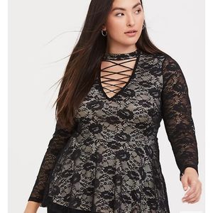 Peplum lace top